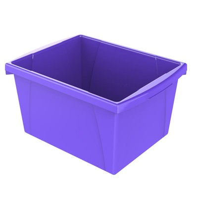 Storex 4 Gallon Storage Bin, Purple (Pack of 6)