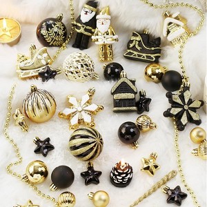 50-Piece Shatterproof Christmas Ball Ornament Set, Small Decorative Baubles for Xmas Trees, Holiday Parties, Garland, and Festive Hanging Decor - 1 of 4