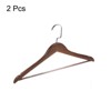 Unique Bargains Retro Wooden Suit Hangers with Stainless Steel Hook 2 Pcs - 3 of 4