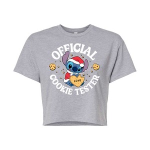 Women's - Lilo and Stitch - Christmas Official Cookie Tester Cropped Graphic T-Shirt - 1 of 4