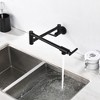 CLIHOME Wall Mounted Kitchen Faucet Double Handle Pot Filler Faucet with 2 Built- in Ceramic Cartridge - 3 of 4