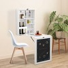 Infurnic Desks, Folding Table with Built-in lock, Portable Writing Table for Livingroom, White, 34.1"*23.8"*59" - 2 of 4