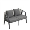 ELJGET 4-Piece Outdoor Patio Conversation Set, Iron Outdoor Seating Set with Removable Cushion, Patio Furniture Set for Yard, Poolside - 4 of 4