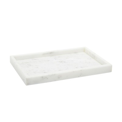 Juvale White Marble Vanity Bathroom Tray for Jewelry, Candles, Perfume (11.75 x 7.75 In)