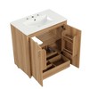 NicBex 30" Bathroom Storage Cabinet with Sink, Bathroom Vanity, 1 Drawer and 1 Spacious Cabinet with Adjustable Shelf for Bathroom, Natural - 3 of 4