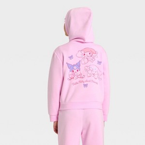 Girls' Sanrio Hello Kitty and Friends Hooded Fleece Sweatshirt - Pink - 1 of 4