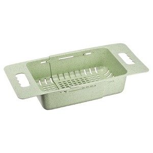 Unique Bargains Extendable Over the Sink Strainer Fruit Vegetable Wash Basket Adjustable Colander for Kitchen Plastic - 1 of 4