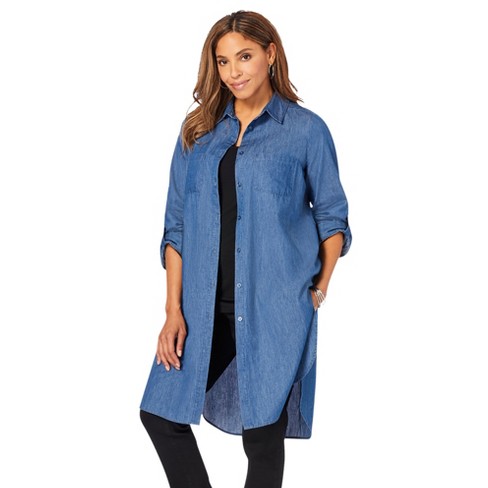 Jessica London Women's Plus Size Denim Mega Tunic, 20 W - Medium Wash