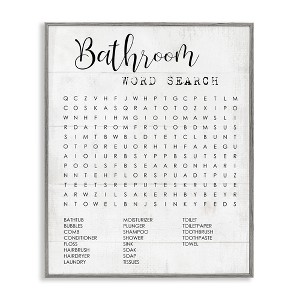 Stupell Industries Bathroom Word Search Family Fun Framed Giclee Art - 1 of 4