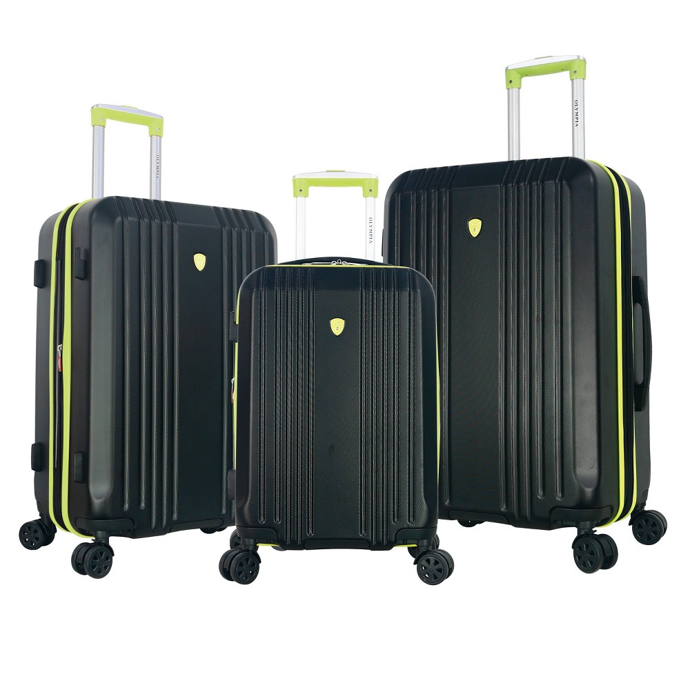 Photos - Travel Accessory Olympia USA Apache Plus 3pc Hardside Expandable Spinner Luggage Set - Blac