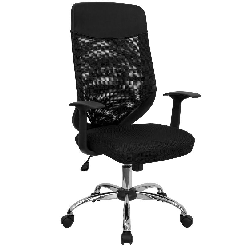 Flash Furniture High Back Black Mesh Executive Swivel Office Chair with Arms, 1 of 12