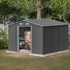 Outdoor Garden Aluminium Frame Tools Storage Shed,Backyard Pet Room,Lockable Doors Metal Garbage Room without Floor Frame-Coolbibila - 3 of 4
