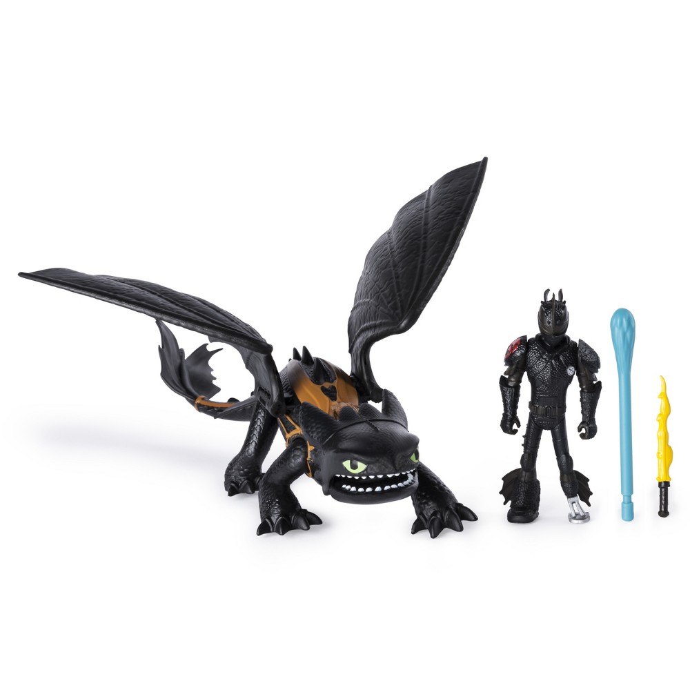 UPC 778988162446 product image for DreamWorks Dragons Toothless and Hiccup Dragon with Armored Viking Figure | upcitemdb.com