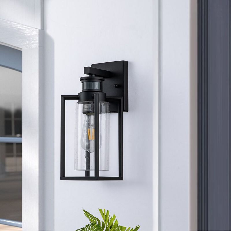 C Cattleya 1-Light  Motion Sensor and Dusk to Dawn Outdoor Wall Light  With Matte Black Finish, 2 of 8