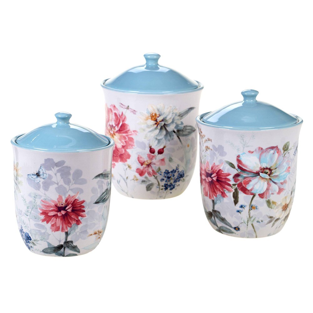 3pc Earthenware Spring Bouquet Canister Set - Certified International