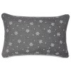 Indoor Christmas 'Santa Sleigh & Reindeers' Gray Rectangular Throw Pillow Cover  - Pillow Perfect - 2 of 4