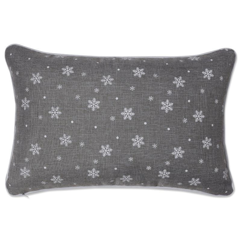 Indoor Christmas &#39;Santa Sleigh &#38; Reindeers&#39; Gray Rectangular Throw Pillow Cover  - Pillow Perfect, 3 of 8