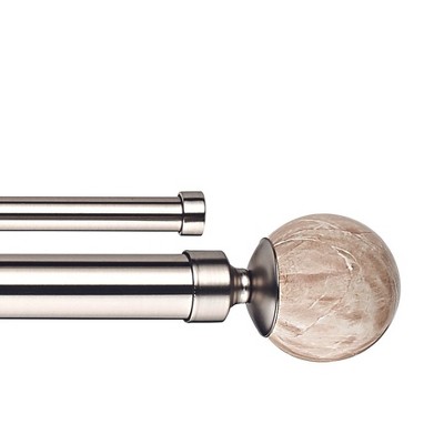 Linen Avenue Tan Travertine Single and Double Window Curtain Rod Set