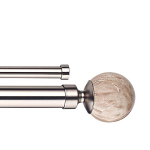 Linen Avenue Tan Travertine Single and Double Window Curtain Rod Set - 1 of 4