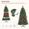 4-7ft Artificial Christmas Tree, Premium Hinge Snow Flocked Xmas Trees, Pine Cones, Holly Berries, for Holiday Outdoor Indoor Decoration - 3 of 4