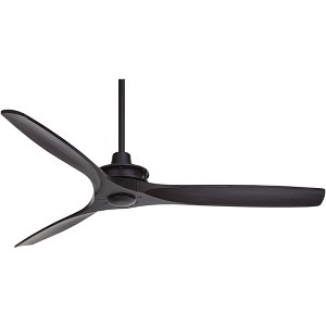 52" Casa Vieja Modern Indoor 3 Blade Ceiling Fan with Remote Matte Black for Living Room Kitchen Bedroom Family Dining Home Gazebo - 1 of 4