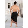 LA LEELA Men's Swimwear Cover Up Summer Pareo Sarong One Size Stripes Black - 4 of 4