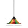 Toltec Lighting Any 1 - Light Pendant in  Matte Black with 14" Mardi Gras Shade - 2 of 2