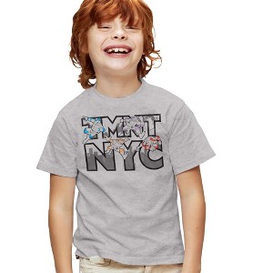 Teenage Mutant Ninja Turtles NYC Turtles Kids T Shirt For Youth, Athletic Heather - 1 of 4