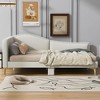 CAVINAS Twin/Full Size Linen Upholstered Daybed Bed Frame with Headboard & Armrest,No Box Spring Needed - 3 of 4