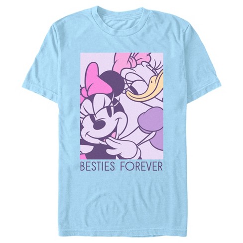 Men's Mickey & Friends Minnie and Daisy Besties Forever T-Shirt - Light  Blue - Large