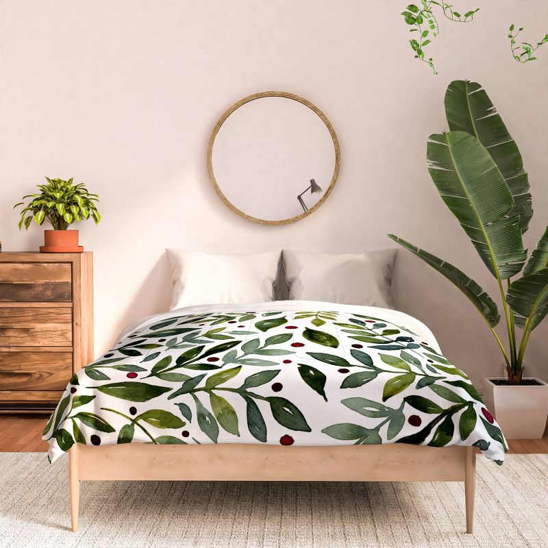 Deny Designs Angela Minca Seasonal Branches Comforter Set Green, 3 of 4