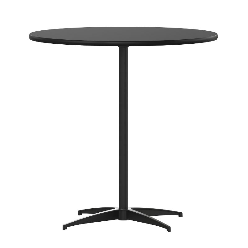 Emma and Oliver 30" Round Wood Cocktail Table with 30" and 42" Columns, 1 of 11