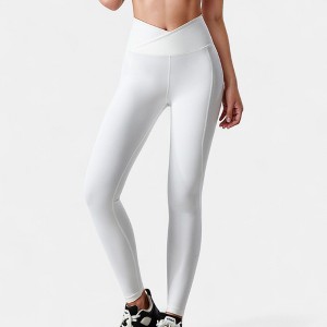 Anna-Kaci Active Women's High Waist Crossover Leggings with V-Waistband and Full-Length Stretch Fit for Active or Casual Wear - 1 of 4