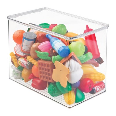 Mdesign Clear Plastic Stackable Playroom/gaming Storage Organizer Box,  Hinge Lid, 8 Pack - 11 X 13.4 X 5 : Target