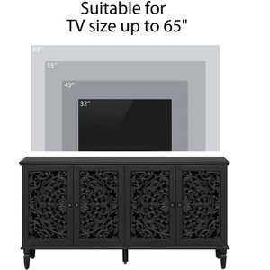Dexmalle 60" Vintage Design Storage Cabinet with Floral Carvings  for Living Room - 1 of 4