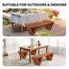 Karl Home | 63 In.2-Person Outdoor Wood Bench With Triangle Base - 4 of 4