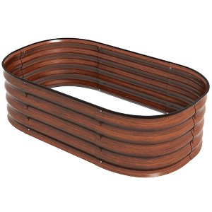 Aghana Digitals Brown Galvanized Steel Raised Garden Bed: Open-Bottom Metal Planter with Safety - 1 of 4