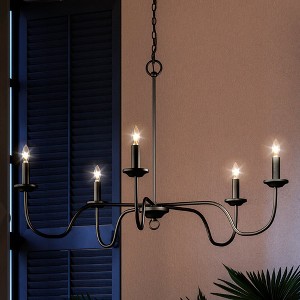 Urban Ambiance Luxury Traditional Chandelier 18''H x 30.125''W,  Midnight Black Finish,  Warwick Collection, UHP4080 - 1 of 4