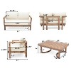 Christopher Knight 2pc Home Wendy Outdoor Acacia Loveseat and Coffee Table with Cushions Brown/Beige - 4 of 4