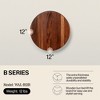 John Boos Walnut Wood Cutting Board for Kitchen Prep, 12 Inch in Diameter, 1.5 Inch Thick Edge Grain Round Charcuterie Boos Block with Wooden Bun Feet - 2 of 4