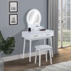 FONTOI 31.3"W Vanity Table and Stool Set with Built-in Mirror Spacious Drawers and Cushioned Stool for Bedroom Dressing Room, White, 31.3"*15.8"*30" - 2 of 4