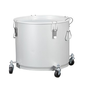 10 Gallon Fryer Grease Bucket Oil Disposal Caddy, Steel Fryer Oil Transport Container Rust-Proof Coating, Grease Can With Lid, Lock Clips, Filter Bag - 1 of 4