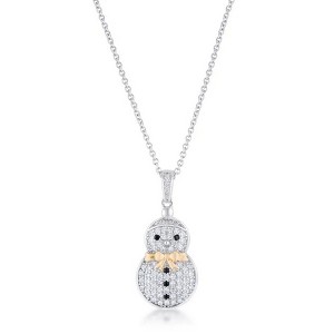 ShineHigh Holiday CZ Pendant Necklaces – Christmas Tree, Snowman, and Reindeer Designs with Pave-Set Stones on Adjustable Rhodium Chains - 1 of 1