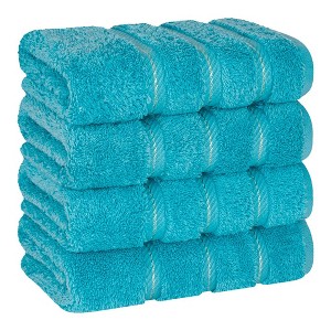 American Soft Linen Luxury Turkish 4 Piece Hand Towel Set, 100% Cotton  16x28 inches Soft and Quick Dry Hand Towels for Bathroom - 1 of 4