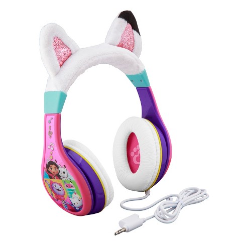 Adjustable stereo headphones with soft ear cushions and built-in