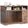 48'' Dog Crate Furniture, Heavy Duty Medium Dog Crate with Bowl & Storage Drawers, Crates for Dogs Indoor End Table for Small Medium - 3 of 4