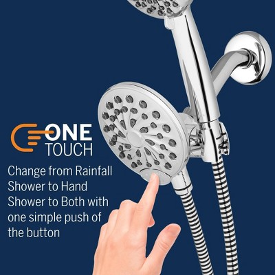 Waterpik Chrome 8-Setting Handheld and Rain Showerhead Combo