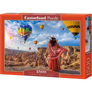 1500 Piece Jigsaw Puzzle, Admiration of colors, Colorful balloons, Landscape puzzles, Scenic view, Adult Puzzle, Castorland C-152148-2 - 1 of 4