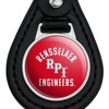 Rensselaer Polytechnic Institute Red Hawks Logo Black Leather Keychain - 3 of 4