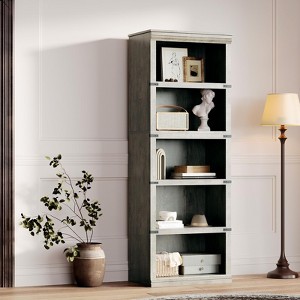 3/ 5-Tier Book Shelf, Tall Floor Standing Bookshelf, Modern Wide Display Storage Shelves for Home Office Living Room Bedroom - 1 of 4